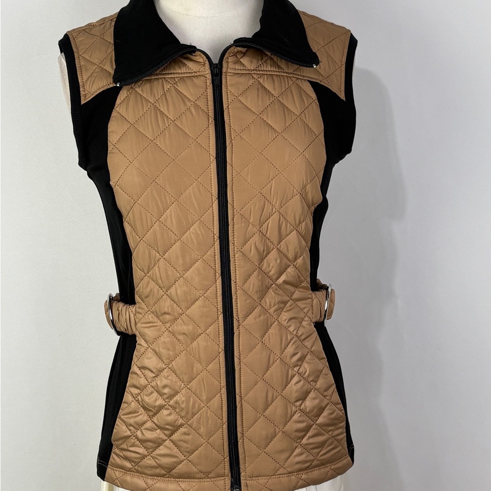 NWT Tan and Black Quilted Women's Vest